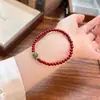 Atacado do Fabricante Pulseira de Cinábrio Natural e Pulseira de Contas de Jade Hetian para o Ano de Nascimento Pulseira Vermelha