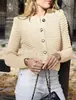 Nuevo cárdigan de punto para otoño e invierno para mujer de Europa, América, Japón y Corea, elegante y único, chaqueta suéter corta versátil para comercio exterior