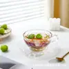 Juego de Taza y Platillo de Vidrio con Forma de Pétalo Retro Mango de Taza Taza de Punto de Perla Taza Pintada a Mano Taza para Desayuno Leche Café Cara de Alta