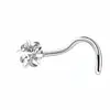 Piercing de Nariz Estrela de Cinco Pontas em Aço Inoxidável, Piercing de Nariz com Barra Única de Zircônia, Piercing de Nariz Personalizado, Barra Reta, Barra Curva, Piercing de Nariz em S, Atacado de Fábrica