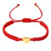 Pulsera Tejida Popular Transfronteriza de Acero Inoxidable Corazón de Durazno, Superventas en Europa y América, Pulsera de Pareja con 26 Letras Inglesas para Hombre y Mujer