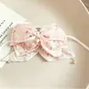 Pinza para el pelo de malla floral con lazo de lujo ligero, Pasador floral de bordado de alta gama, Pinza de garra floral de hoja de alta estética