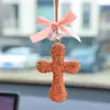 Colgante personalizado transfronterizo para interior de coche para hombres y mujeres, decoración de espejo retrovisor, cruz incrustada de diamantes, accesorio de moda de alta gama para coche, regalo