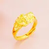 Anillos de Pareja Pixiu Chapados en Oro, Joyería de Moda Estilo Tiktok, Latón Duradero Que No Se Desvanece, Estilo Vintage
