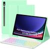 Teclado Bluetooth para Samsung Tab S9 FE 10.9 S7/S8/S9 11, funda de cuero con teclado retroiluminado colorido