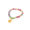 Pulsera de Hebilla de Seguridad de Cristal Arcoíris Natural Pulsera de Turmalina Frutal Dopamina Moda Alta Estilo Caliente Xiaohongshu