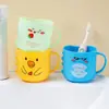 Conjunto de Copos de Enxaguante Bucal Infantil Pato Amarelo Desenho Animado Criativo Fofo Copo para Escovar os Dentes Copo para Escovar os Dentes de Bebê Copo de Bebida Casa