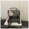 Mochila de Cuadros de Alta Gama Transfronteriza para Mujer 2026 Nueva Moda Versátil Mochila Escolar Estudiante Universitario Viajero Mochila de Viaje