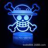 Kaixing Exclusivo Transfronterizo para la Serie One Piece Control Remoto Táctil Colorido Luz Nocturna 3D Led Regalo Creativo Lámpara de Mesa Pequeña