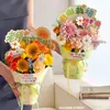 Dia do Professor papel cartão branco moldado peça única papel de embrulho buquê de flores impresso frente e verso florista materiais florais