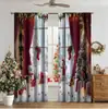 Cortinas com Estampa Digital de Cena de Neve Quente de Natal Transfronteiriça Decoração de Janela de Casa Cozinha Café Cortinas de Janela