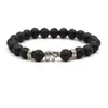 Pulseira de Pedra Natural Animal para Adolescentes, Pedra Vulcânica, Pedra Olho de Tigre, Turquesa Branca, Turquesa Verde, Pedra Fosca Preta, Pulseira de Areia Dourada