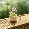 Adornos de Escritorio Hechos a Mano de Flor de Jacinto Suculento Esmaltado Decoración de Maceta de Planta Artificial de Vidrio Micro Paisaje Creativo