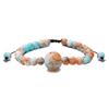Pulsera europea y americana transfronteriza con cuentas, ajustable, imitación ágata, étnica, tejida a mano, con cuentas de vidrio, pulsera con borla para mujer
