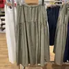 Falda plisada casual para mujer 2026 Otoño Simple Cintura elástica Falda casual con bolsillos Falda de hadas 487995