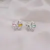 Brincos Borboleta Coloridos Coreia do Sul Feminino 2025 Nova Moda Verão Leve Luxo Nicho Senso de Design Brincos Brincos Atacado