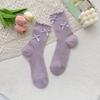 Calcetines Jk Lolita para Mujer Verano Malla Fina con Zapatos de Cuero Pequeños Estilo Japonés Lindo Lazo Calcetines de Media Caña