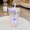 Celebridad de Internet Taza creativa personalidad de moda Taza de hielo Estudiante femenina verano Taza de hielo linda fresca Pajita de plástico Taza de agua