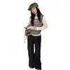 Conjunto de Niña Chaleco Rayado Ropa Interior 2026 Nuevo Infantil Primavera y Otoño Niños Medianos y Grandes Pantalones Elegantes con Volantes Conjunto de Tres Piezas Moderno
