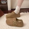Couro Genuíno Aumento Interno de Altura Solado Grosso Cobertura Total Sapatos Birkenstock Femininos 2026 Novos Outono Mocassins Slip-on Sapatos Individuais