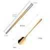 Caja de Regalo de Dos Piezas con Cuchara y Palillos de Acero Inoxidable 304 Palillos Cuadrados con Láser para el Hogar Cuchara Coreana Vajilla Caja con Veta de Madera Oscura y Clara