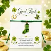 Calle. Pulsera de la Suerte para el Día de San Patricio Trébol de Cuatro Hojas Colgante de Aleación de Buena Suerte Pulsera Ajustable