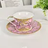 Placa de Jantar para Bife Estilo Europeu Porcelana Óssea Ocidental Decoração Vermelha Bancada de Showroom Prato Cerâmico Doméstico Prato Plano