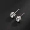 Pendientes Redondos Geométricos de Ágata Negra para Hombre, Estilo Lujo Ligero, Pendientes de Personalidad de Nicho de Gama Alta para Mujer, Incrustados en Plata Pura