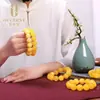Pulsera de Ámbar Optimizada Rusa para Hombres y Mujeres, Pulsera de Cuentas Budistas de Círculo Único con Cuentas Amarillas