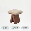 Banqueta de Maquiagem Estilo Vintage Italiano Simples de Luxo Nórdico Madeira Maciça Banqueta de Chá Estilo Artístico Retrô Banqueta para Trocar Sapatos Sala de Estar