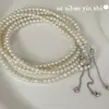 Collar de Plata de Ley S925 Ounihan con Perla Natural Ovalada para Mujer, Estilo Francés, Cadena para Clavícula Versátil y de Alta Gama
