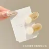 Grampo de Cabelo Cor-Bloco Coração de Bolinhas Café com Leite Sal Marinho Franja Estilosa Retrô Presilha Lateral Acessório de Cabelo