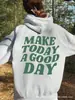 Sudadera con capucha impresa por ambos lados con letras Sudadera con capucha de estilo europeo y americano Sudadera lisa con letras Sudadera Oversize
