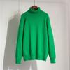 Suéter de Punto de Cuello Alto Europeo y Americano 2024 Otoño e Invierno Nueva Moda Casual para Ir al Trabajo Color Sólido Manga Raglán Holgado