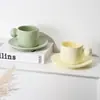 Xícara de Café Retro Mo Yi Xícara de Café de Alto Valor Uso Doméstico Cerâmica Listra Vertical Xícara de Café Drip Pires Exquisito