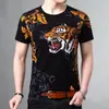 Camiseta de Manga Corta Dragón Tigre 3D Ropa para Jóvenes Hombres Tendencia Casual Moda Verano Cuello Redondo Estampado Camiseta para Hombre