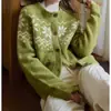 En Stock Fabricante Mayorista Nuevo Estilo Hilo de Bucle de Lana Tejido Fair Isle Suéter de Otoño Estilo Perezoso Abrigo Suéter para Mujer