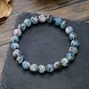 Pulsera Popular Transfronteriza Pulsera Elástica de Piedra Natural con Cuentas 8mm Piedra Dongling Ojo de Tigre Amatista Granate Pulsera