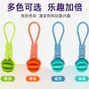 Brinquedo para cachorro de estimação, bola de borracha resistente a mordidas que dispensa petiscos, puxada à mão, brinquedo interativo e educativo para autoentretenimento de cachorro