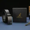 Cinturón de negocios para hombre, mitad PU, hebilla automática, canguro, caja de regalo de alta gama, regalo, moda, cinturón Joker, venta al por mayor