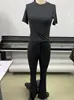 2025 Amazon Traje Casual Nuevo Transfronterizo Europeo y Americano Tops de Manga Corta y Pantalones Ropa para el Hogar Ropa Deportiva Ropa de Yoga