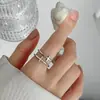AliExpress Venda Quente Moda Anel Cruzado Dupla Camada com Diamante Feminino Personalizado Tendência Celebridade da Internet Anel Aberto Joia