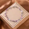 Pulseira Exquisita Colorida Popular da Moda com Zircônia Doce Elegante Pulseira Ins Versátil Acessível Luxo Joias de Alto Padrão para Mulheres