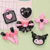 Gato oscuro conejo amor lazo diy accesorios de joyería de resina carcasa de teléfono móvil horquilla hebilla de zapato material al por mayor