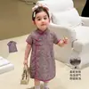 Ropa para Niñas: Vestido Qipao Infantil de Estilo Nacional Chino Nuevo, Delgado de Verano, Vestido de Bebé de Algodón Puro Clase A