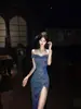 Vestido de Noche Lentejuelas de un Hombro para Mujer, Ceñido a la Cintura, Fruncido, Abertura Alta, Largo, Estilo Sirena, Anfitrión de Reunión Anual, Vestido de Banquete