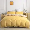 Conjunto de três peças de capa de edredom e fronhas de cor sólida e duas cores, estilo minimalista para comércio exterior transfronteiriço, conjunto de cama simples