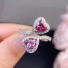 Anillo de Cristal Cultivado Alexander Piedra Principal Limpia 6mm Anillo de Valor Tamaño Ajustable! Plata S925 Incrustada