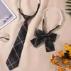 Jk Small Tie Preto Feminino Estilo Universitário Uniforme Gravata Borboleta Xadrez Camisa Sem Gravata Acessórios Decorativos Menina