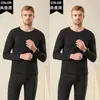 Traje de ropa interior térmica para hombre, engrosado, forrado de polar, Dejia, a prueba de frío, camiseta interior para ancianos, ropa de otoño, pantalones largos, invierno